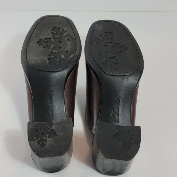 CLARKS ALL LEATHER BROWN SLIP ON MULE CLOG WOMEN'S SIZE 7M - Picture 6 of 6